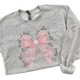 Proverbs Pink Bow Crewneck Sweatshirt