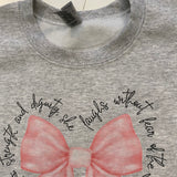 Proverbs Pink Bow Crewneck Sweatshirt