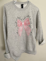 Proverbs Pink Bow Crewneck Sweatshirt