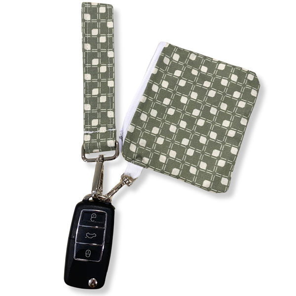 Olive Checkered Keychain Set