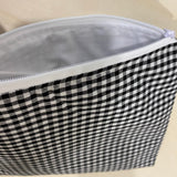 Black Plaid Medium Pouch