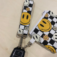 Checkered Smiles Keychain Set