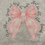 Proverbs Pink Bow Crewneck Sweatshirt