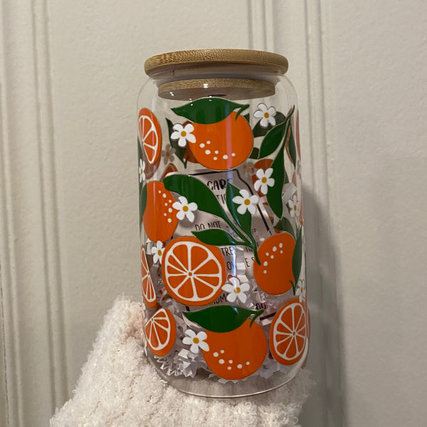 Oranges Glass Tumbler Cup