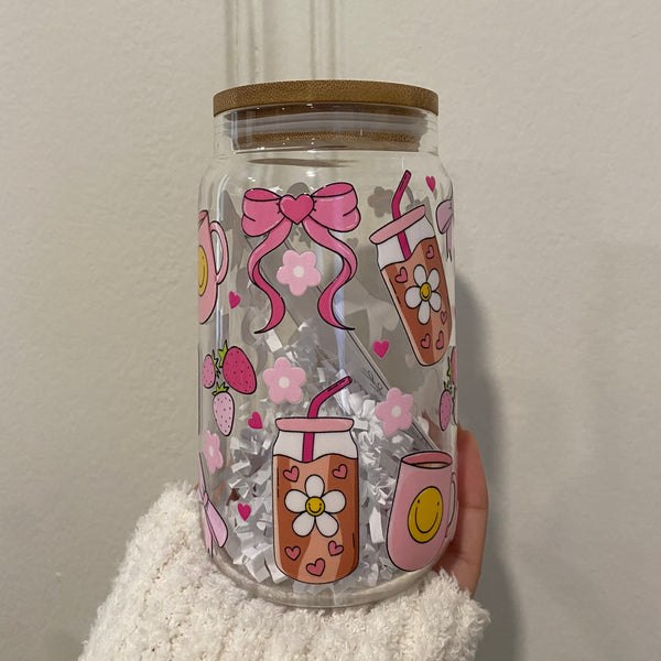 All Things Pink Glass Tumbler Cup