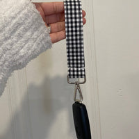 Black Plaid Keychain Set