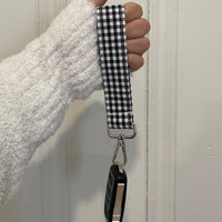 Black Plaid Keychain Set