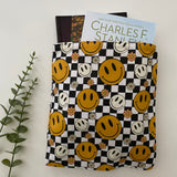 Black Checkered Smiles Booksleeve