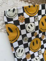 Black Checkered Smiles Booksleeve