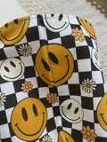 Black Checkered Smiles Booksleeve