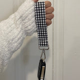 Black Plaid Keychain