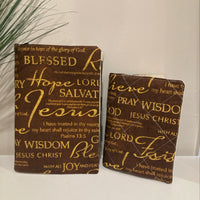 Brown Jesus Blessed Bible Cover