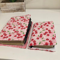 Bible Cover with Cherries Red Pink