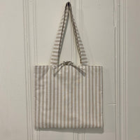 Neutral Striped Tote Bag