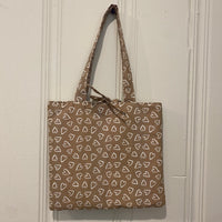 Mocha Brown Hearts Tote Bag