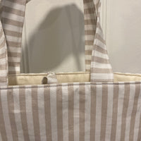 Neutral Striped Tote Bag