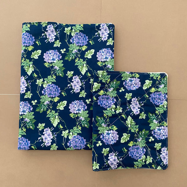 Bible Cover Sleeve Navy Floral